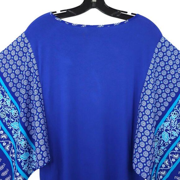 Chicos Pullover Top Womens 2 US L Paisley Handkerchief Batwing Sleeve Keyhole - Picture 13 of 16